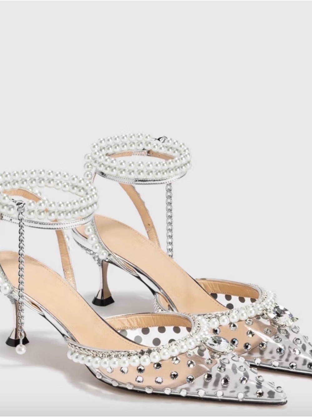 💎 NWT 💎 MACH & MACH Pearl and Crystal Pointed-Toe Heels